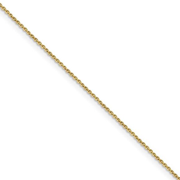 0.9mm 14k Yellow Gold Solid Diamond Cut Cable Chain...